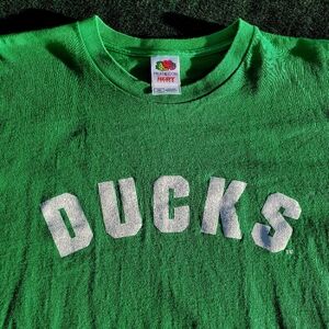 VTG Oregon Ducks T-Shirt XXL Fruit Of The Loom Heavy Cotton Green Chest 46-48in